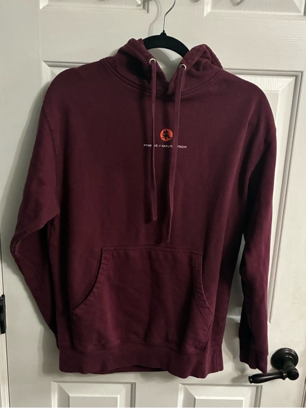 Primitive x Naruto Crows Burgundy Hoodie Size Medium